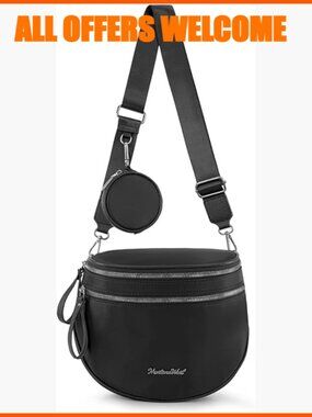 Large Nylon Crossbody Bum Bag with Adjustable Strap and Coin Purse